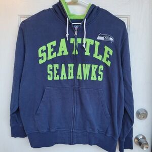 Seatle Seahawks Full Zip Hoodie Sz XL  Stitched  Spell Out NFL Cotton Blend